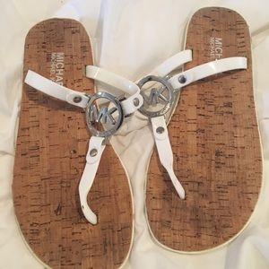 Authentic MK white plastic sandals